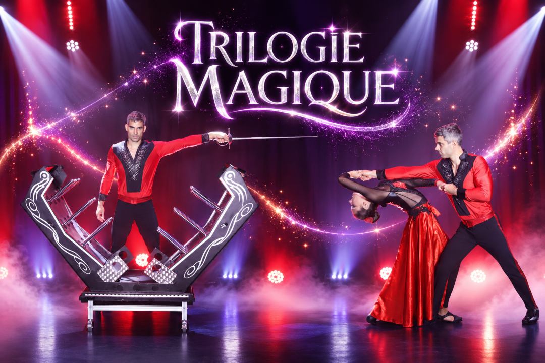 Trilogie magique - affiche paysage - vostinic - grande illusion - lévitation - pays de la loire - magie participative - duo Symbiose